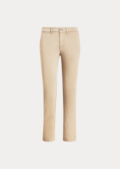 Pantalones Ralph Lauren Mujer Marrom - Stretch Cotton Skinny - STLAY6143